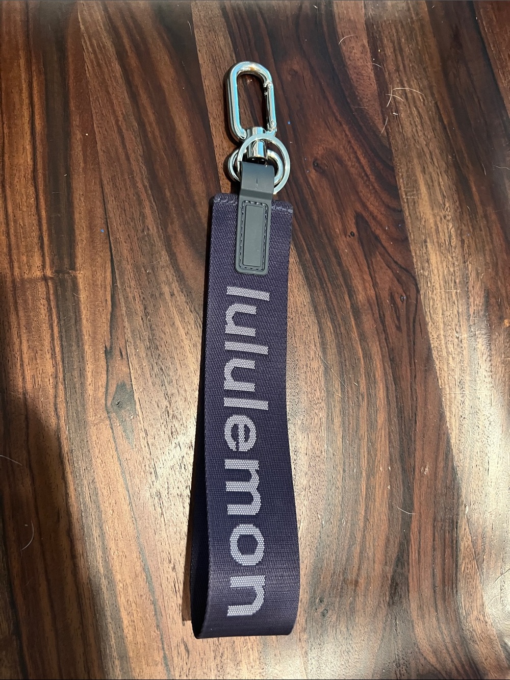 lululemon athletica dark purple Woven Logo Strap Key Clip with Silver Hardware